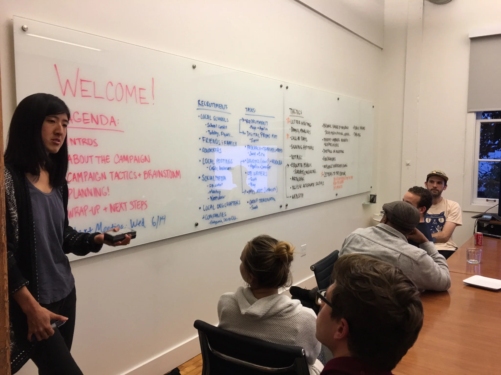 Our first meeting brought together old friends and new faces to talk about our vision, our concerns, and brainstorm possible tactics for pressuring our members of Congress to stand up to the harmful budget cuts.