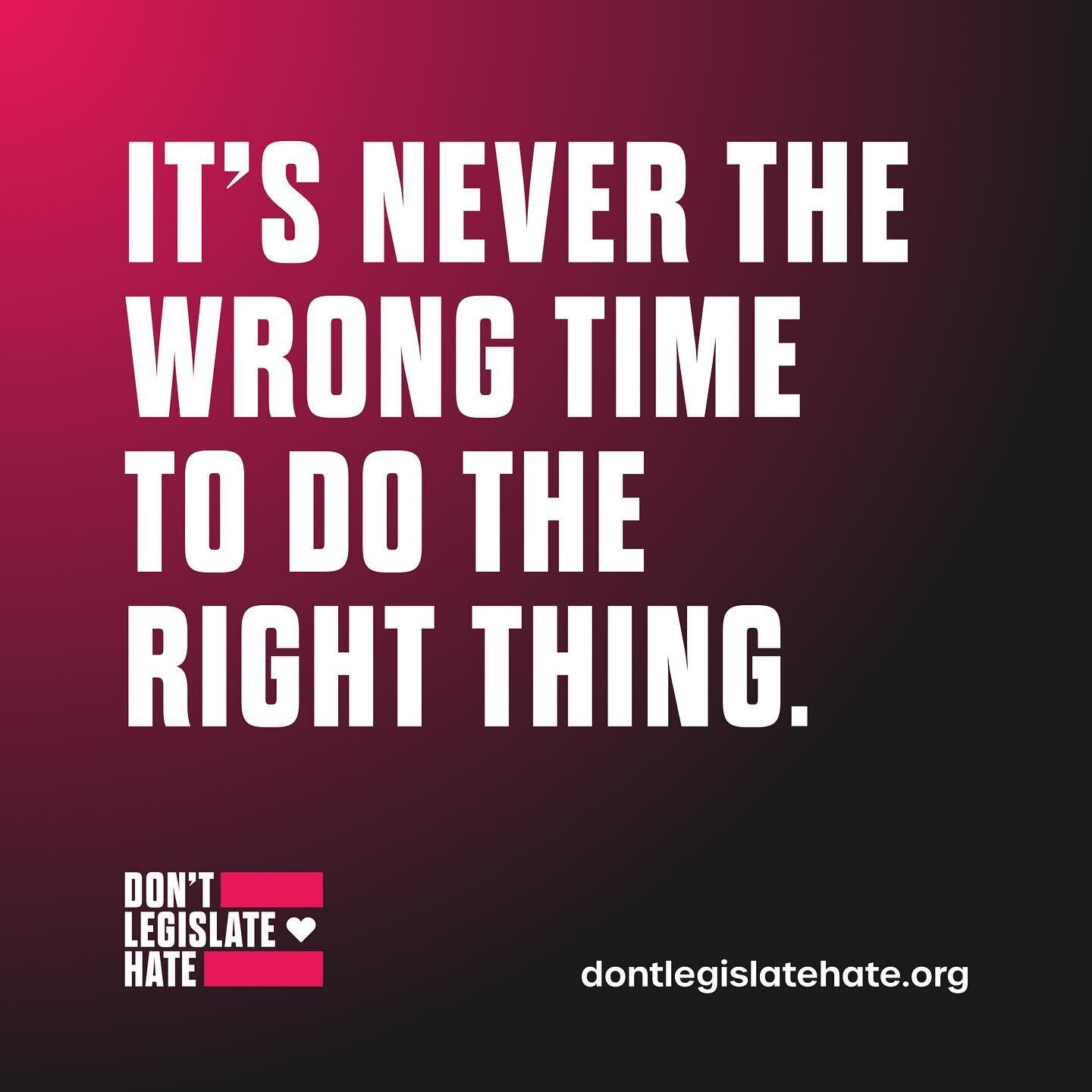 It's never the wrong time to do the right thing. Join our movement to elect leaders who will stop the ongoing wave of anti-trans legislation across the country. Link in bio.