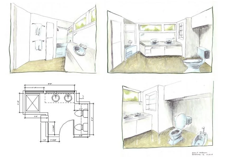 Existing Space Sketches and New Layout