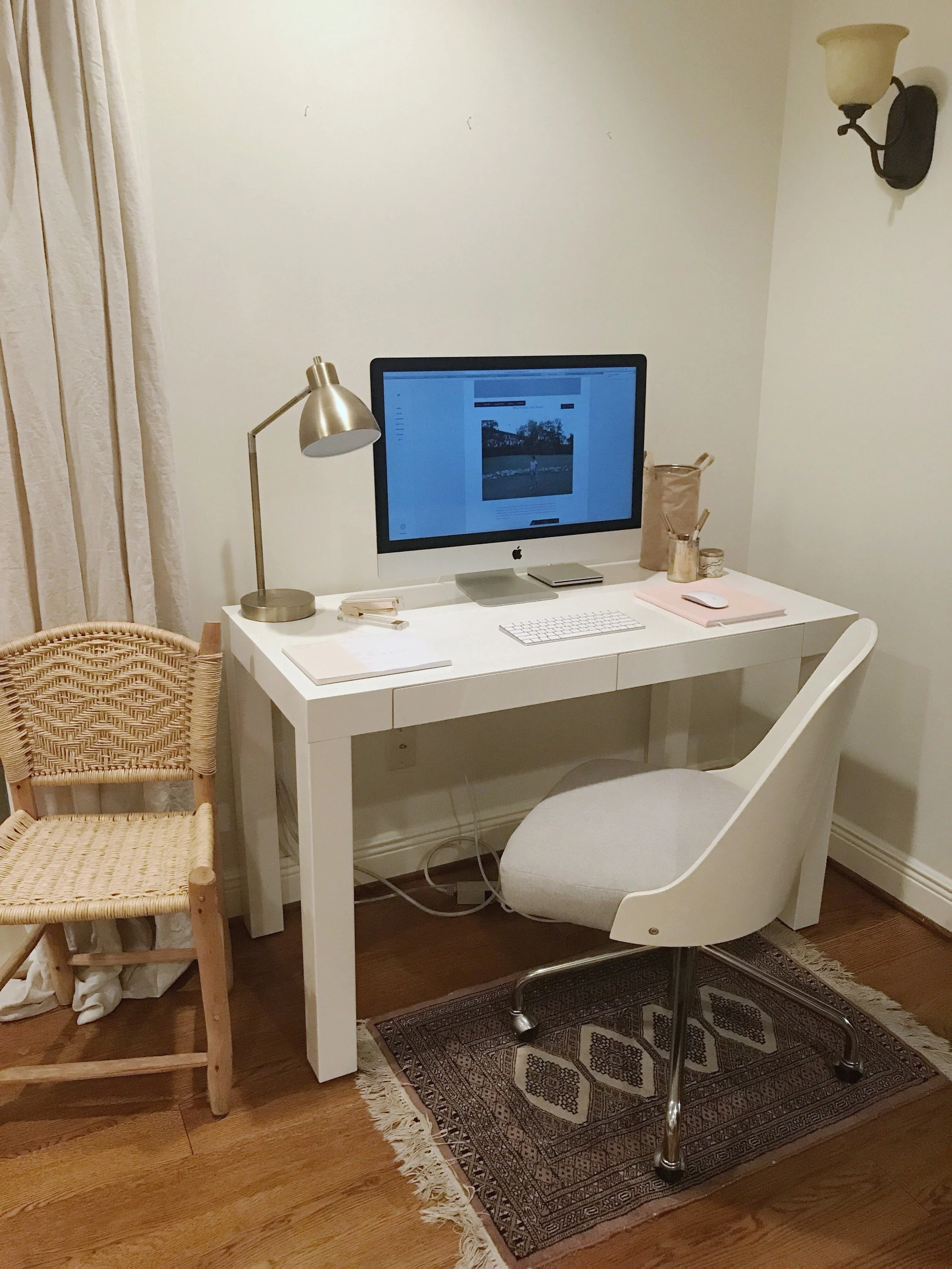 This is when the computer was in the corner that the armoire is now in.