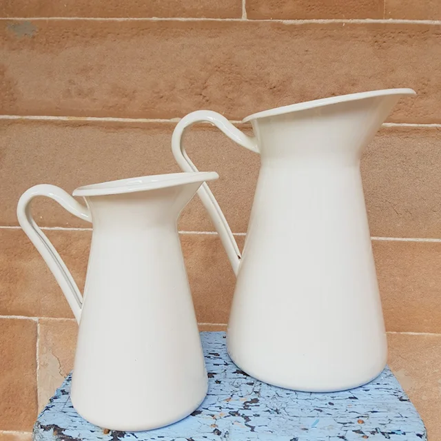 White enamel jugs