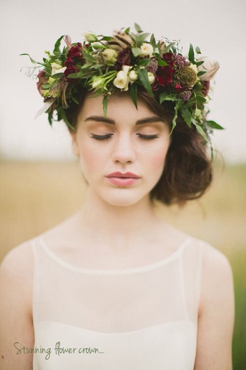 Wedding hairstyles with flowers - big flower crown.jpg