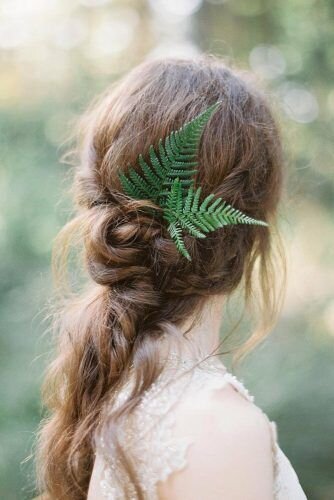 Wedding hairstyles with flowers - ferns single flowers.jpg