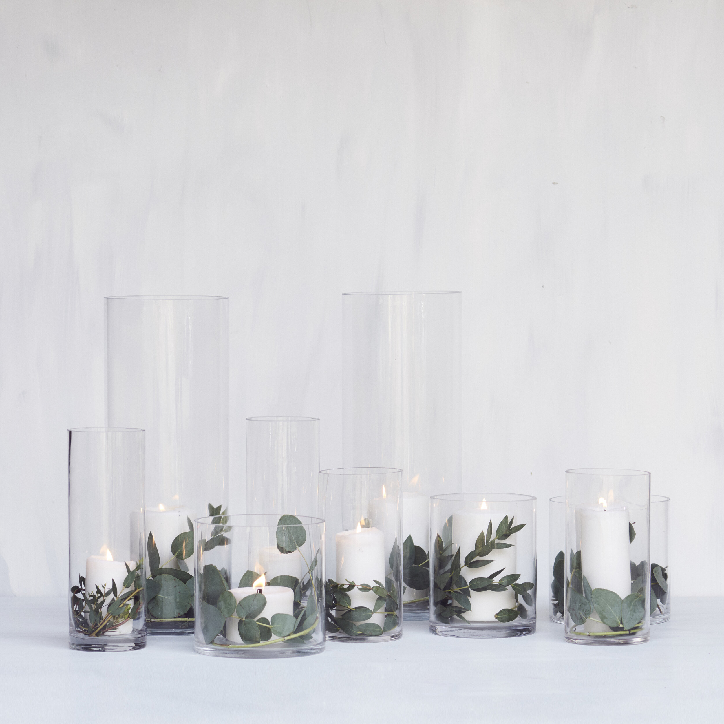 Glass storm lanterns