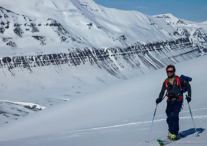 The long skin up over 1000 vertical metres to a mountain called “The Horse”. Photo: Will Oswald