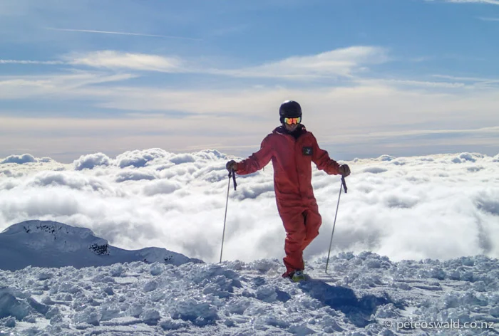 Alex Lynden wonders on a moon like landscape near the Summit of Ruapehu