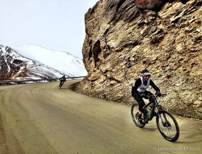 Fraser Gordon leading the entire pack for us down the Remarks road! Photo: James Clark