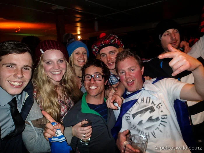 A random Scottish party that we wondered into at the Ohau Lodge got a little out of hand