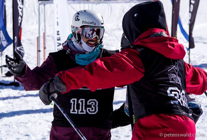 Sebastian getting congratulating hugs from the groms