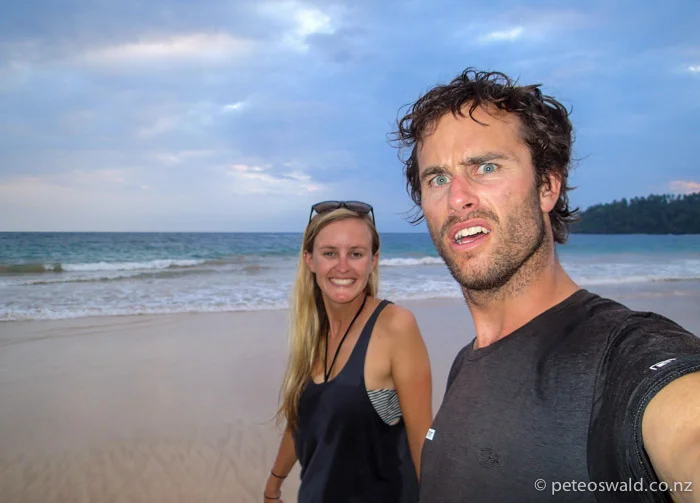 On the Beach in Mirissa ready for New Year’s Eve!