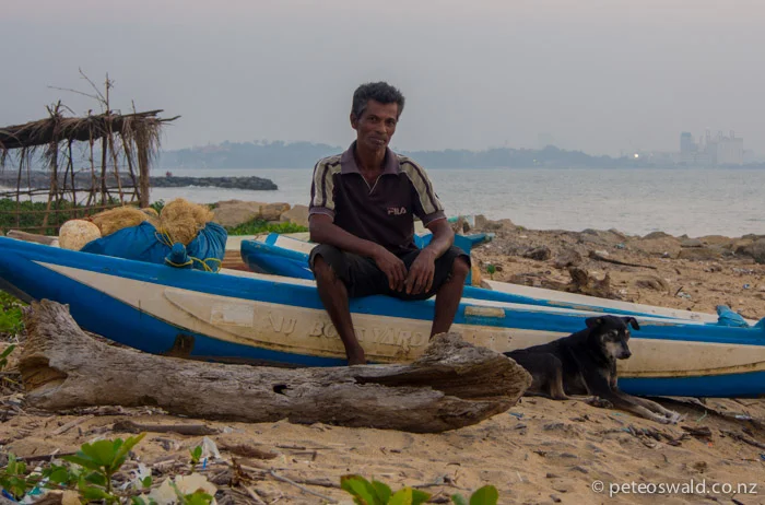 This guy, Riley (how his name sounded), was a local fisherman in Hendala just north of Colombo (background)