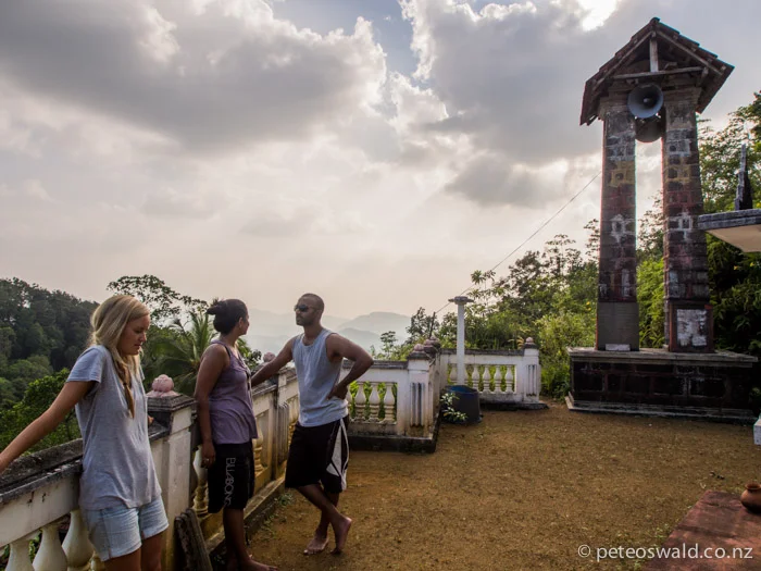 Sunen, Soph and Sunen’s girlfriend Ama at the top of Kukuli Vihara