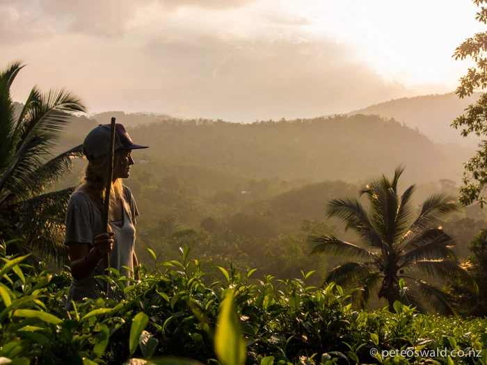 The last of the light on the way down with Sunen’s Tea Plantation in the background