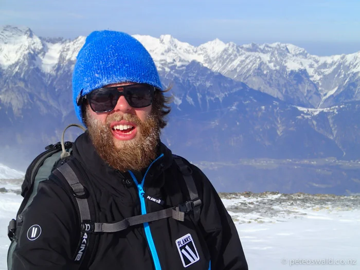By looking at Tom von Platts in the photo you would not believe it wa his first day ski touring! I had some fantastic days with this man.