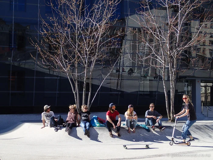 The same crew enjoying some spring time weather in down town Innsbruck, this crew skied and partied together a lot!