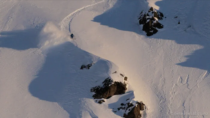 Getting the shot of Daniel Regensburger slaying it in the sunset at Kesch, Switerland