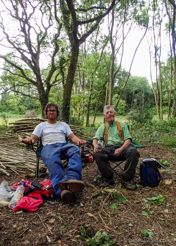 Oswald Hoskyns, and I in a forrest that he manages. I learnt a little about English woodlands. Photo: Richard (last name unknown)