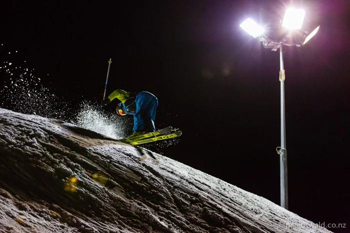 Nose butter 3 at Coronet Peak’s night ski. Photo: Dan Power