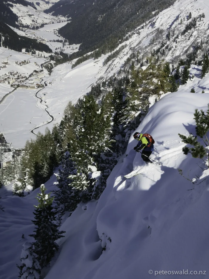 One of the many pillow lines I got to shred that day. Photo: Lukas Zoegernitzs