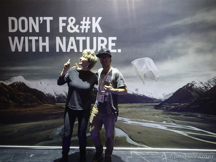 Martina Weidel and I at the Icebreaker booth, we know each other from 10 years ago in Wanaka, NZ! Photo: Another IB employee