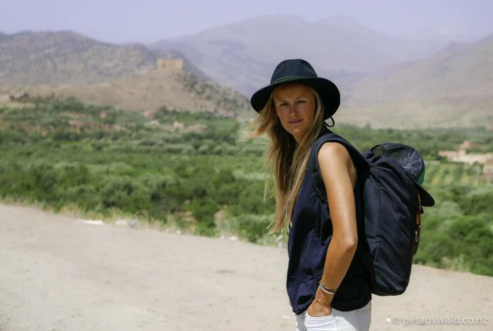 Sophie waiting for our next “collective taxi” in the middle of nowhere