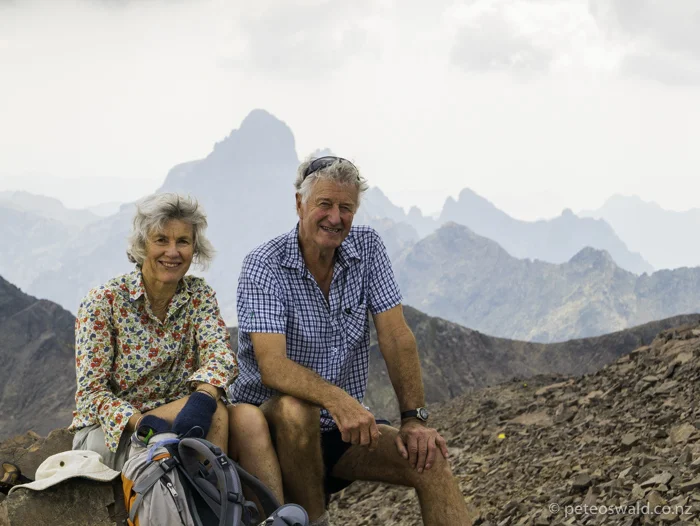 Mum and Dad a the Monte Cintu saddle (2,604m), super good feat!