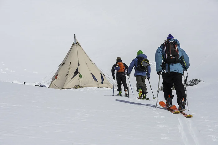 Coming home to a warm dry tepee after hard hunting pow makes such a pleasure. Photo: Mark Bridgwater