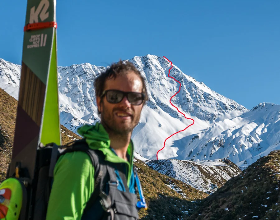The route we took from the Summit of Mt Aurum. Photo: Jeremy Lyttle