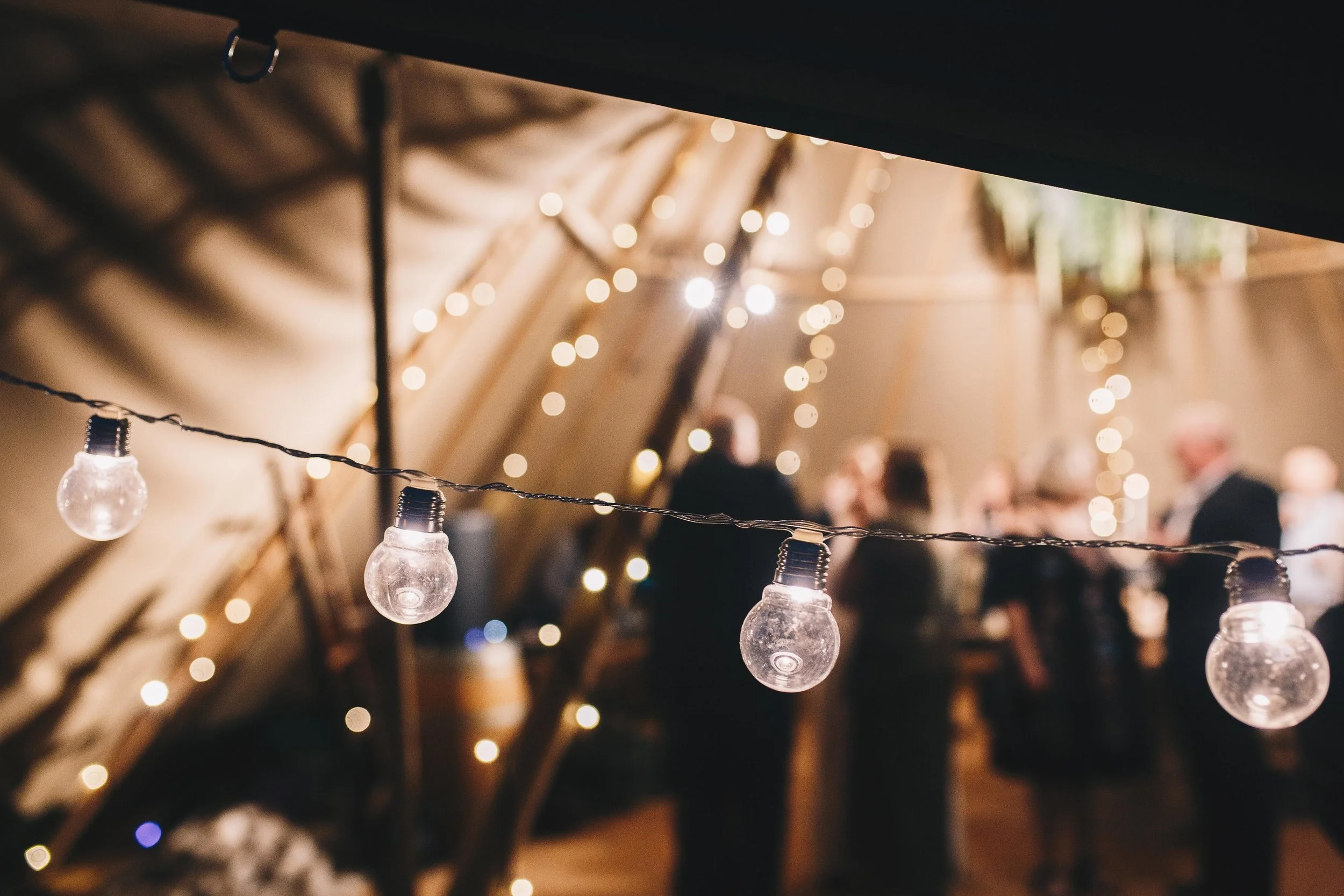 Warm festoon lights