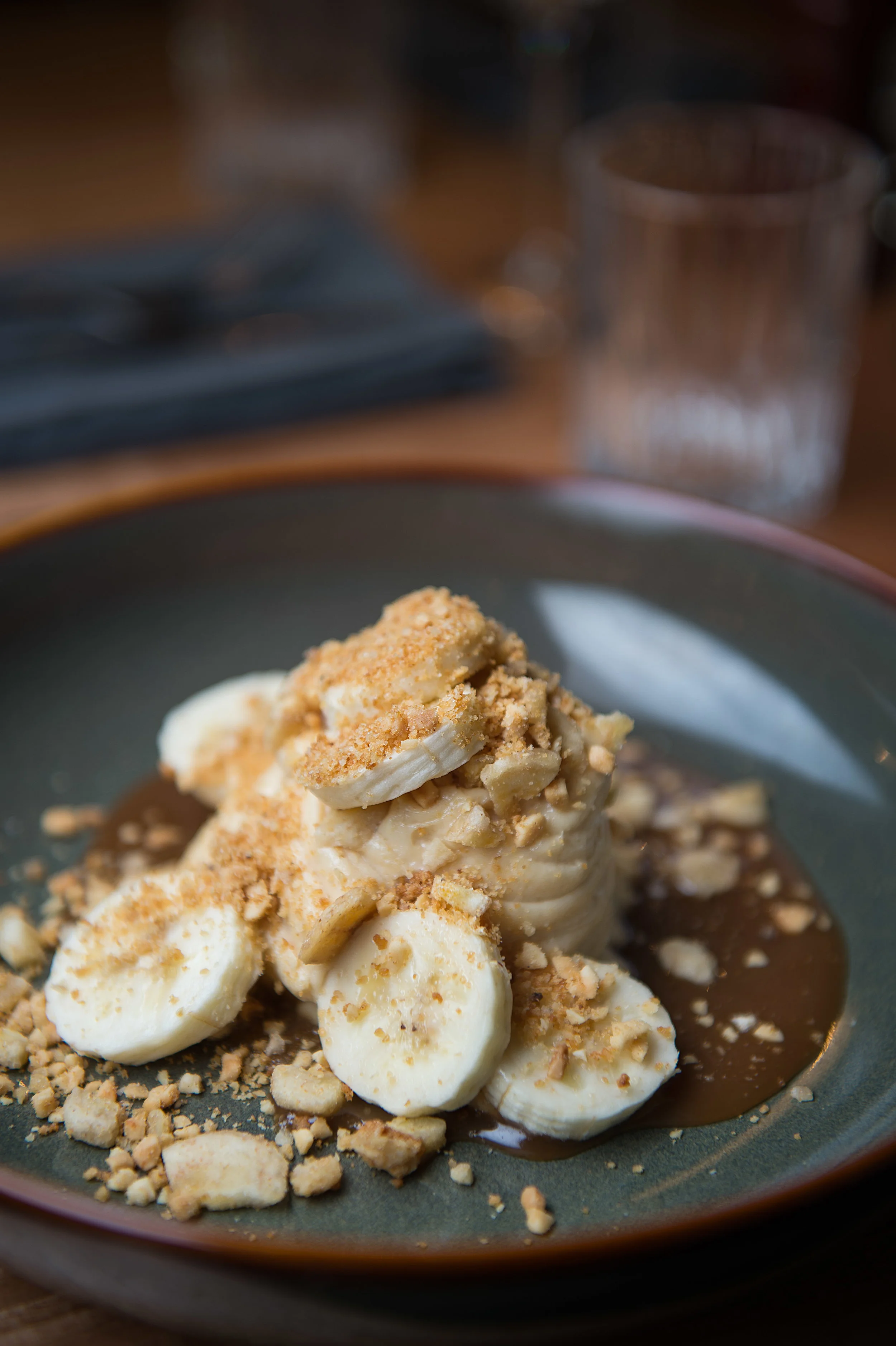 Peanut butter cheesecake banana, salted caramel