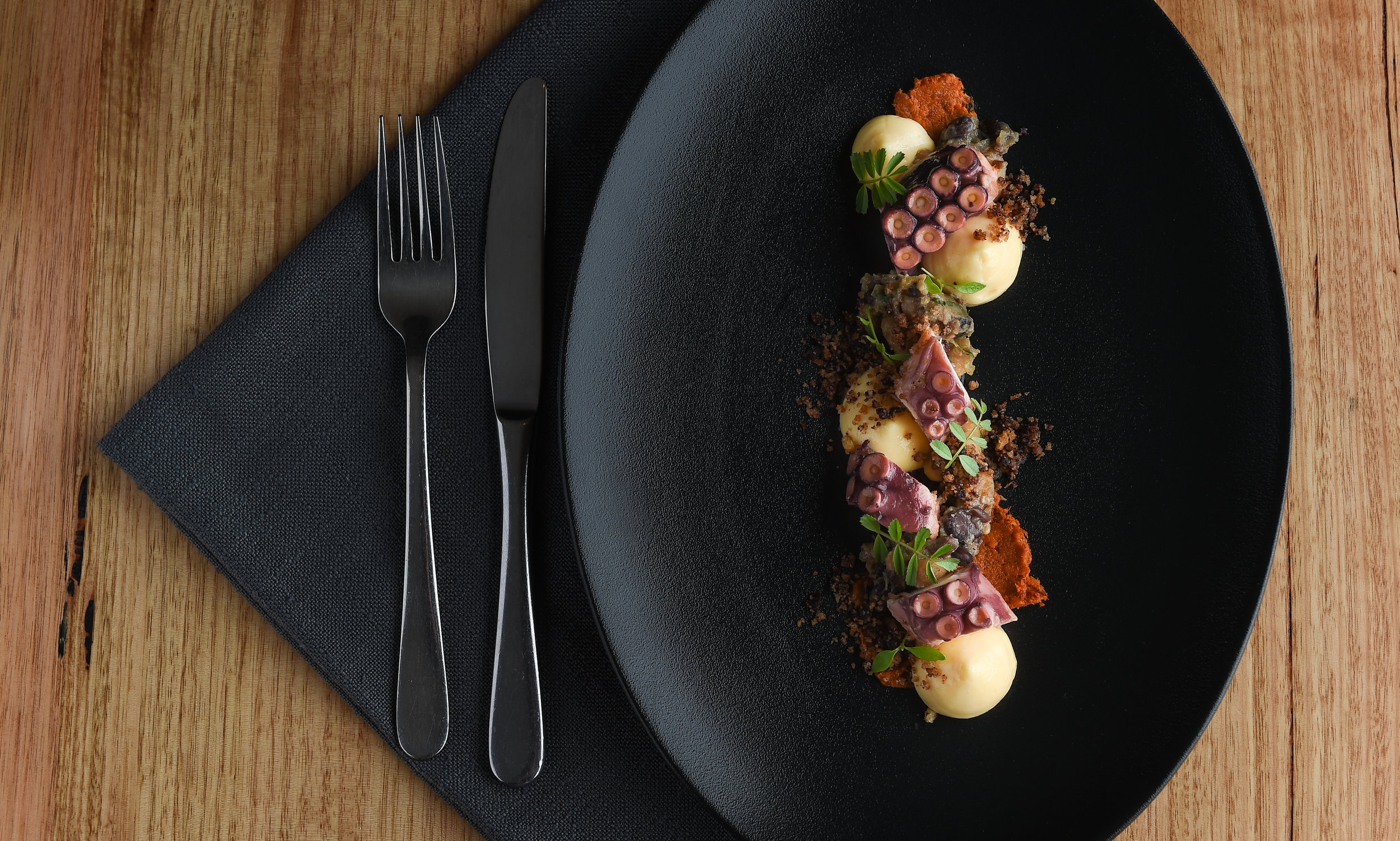 Octopus, manchego, nduja, white bean