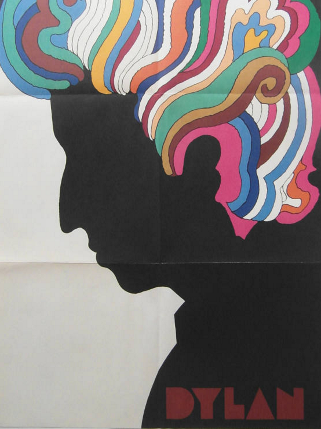 Original 1966 First Printing Bob Dylan Poster by Milton Glaser