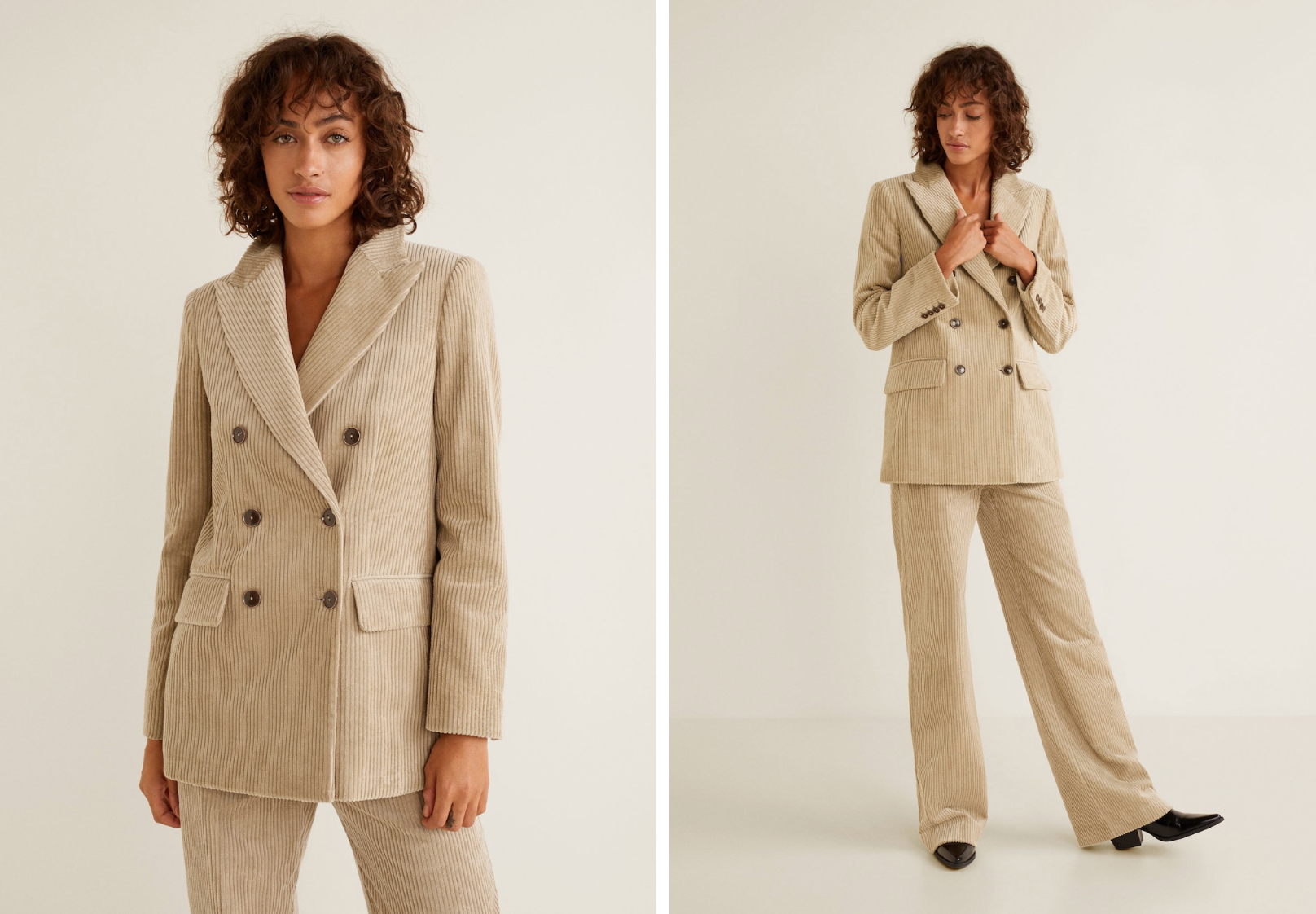 Mango Corduroy Structured Suit