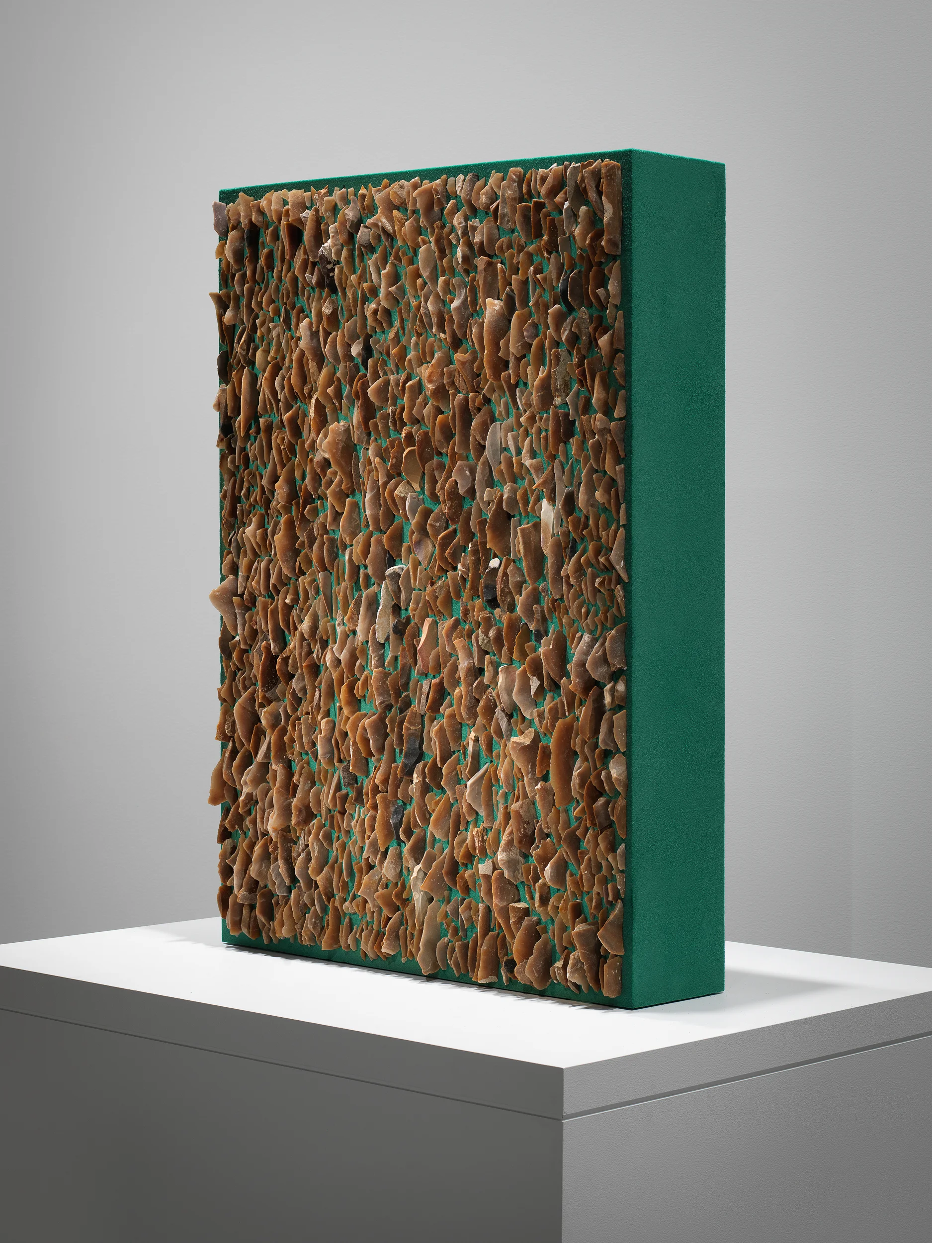 Tribulum 2012/2013 Hubert Duprat (Born 1957, Nérac, France; lives and works in southern France) Polyurethane florist foam, knapped flint 100 x 70 x 18 cm Courtesy of Art : Concept, Paris and Caterina Tognon, Venice