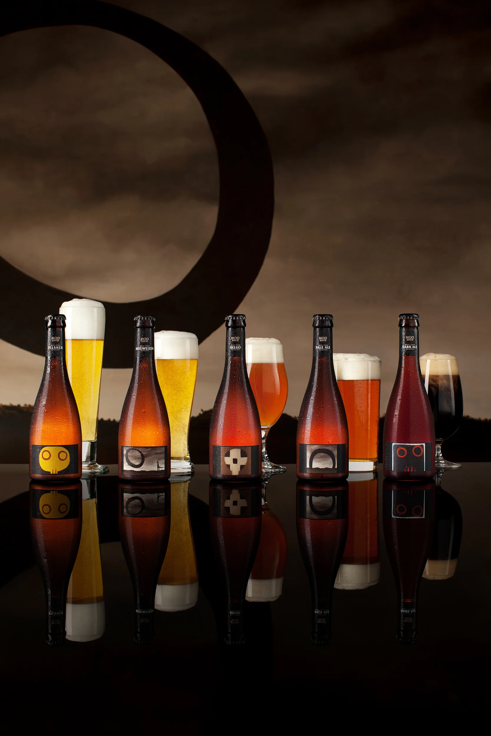 Branding hero image of the Moo Brew range