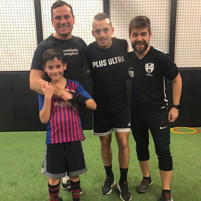 A little father/son training with the bosses of @upper90bk, @robbiebaum &amp; @young.gandalf. Great workout fellas! 🙌⚽️💪🏻#ftfc