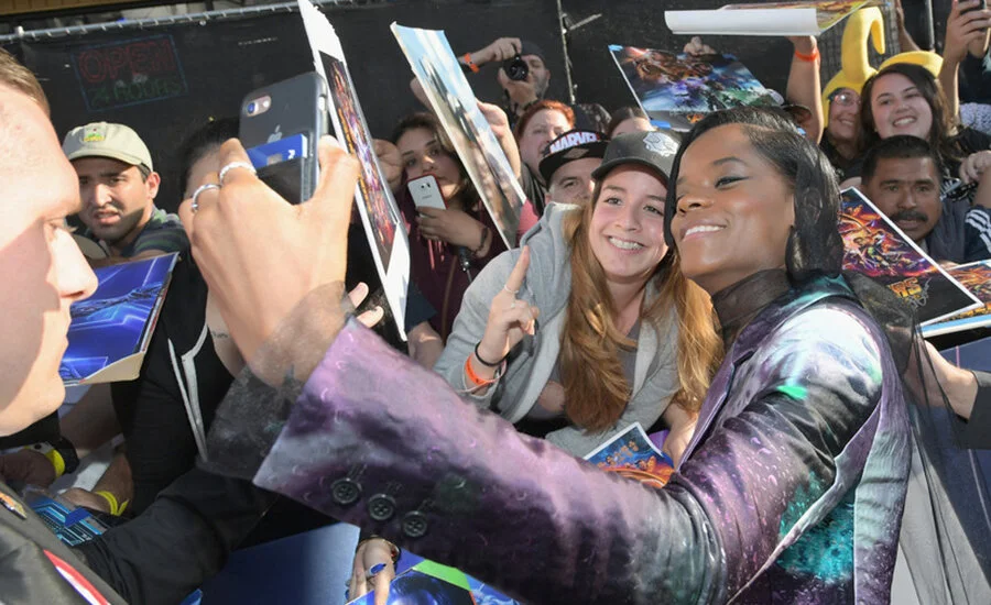 Letitia Wright attends the Los Angeles Global Premiere for Marvel Studios Avengers: Infinity War (Credit” Charley Gallay/Getty)