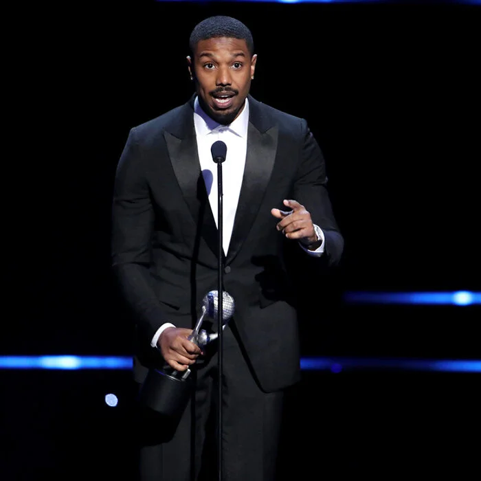 Michael B. Jordan accepts Outstanding Actor in a Motion Picture for "Just Mercy" onstage during the 51st NAACP Image Awards (Credit: Getty)