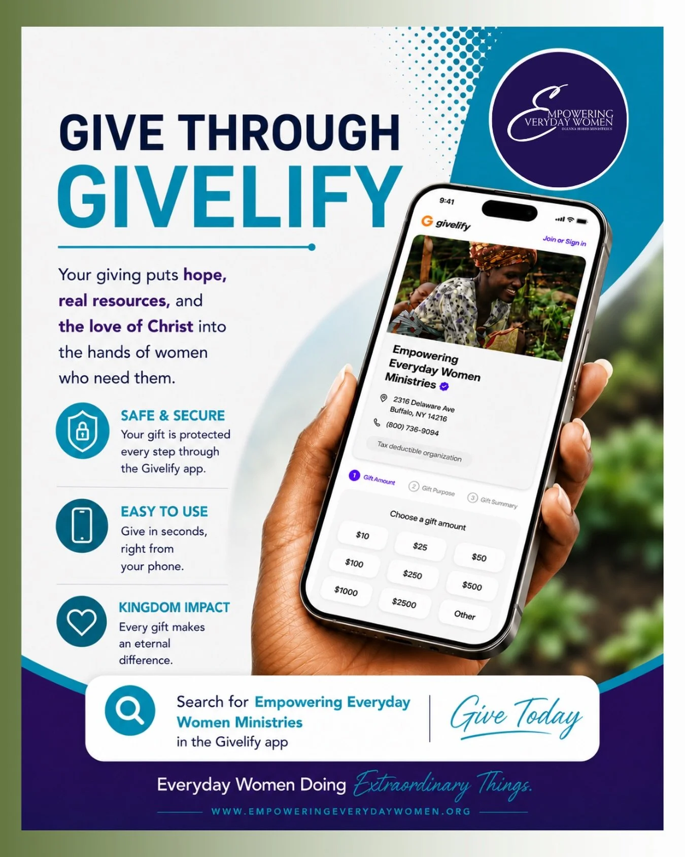 Somebody needs you to show up for her.

A woman is praying right now for the very help your gift provides. 

Hope. Practical support. The love of Christ in real, tangible form.

Your generosity reaches her.

When you give, you become the answer to a 