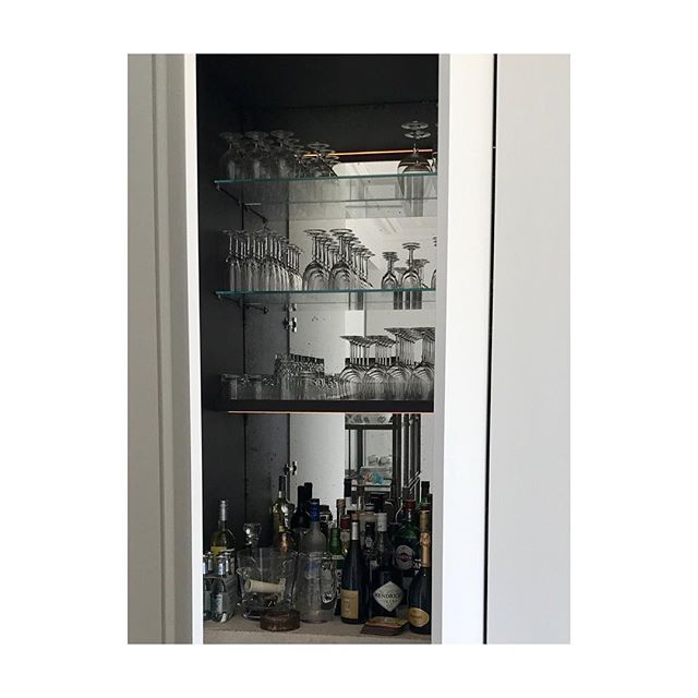 Bespoke joinery with hidden mini bar, what cocktail are you having tonight? #cocktail #minibar #hidden #bar #drinks