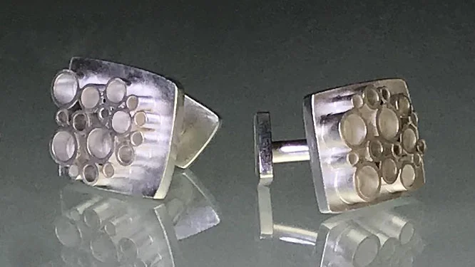 Circle cluster Cufflinks. Sterling. .75” x .75” c.jpg