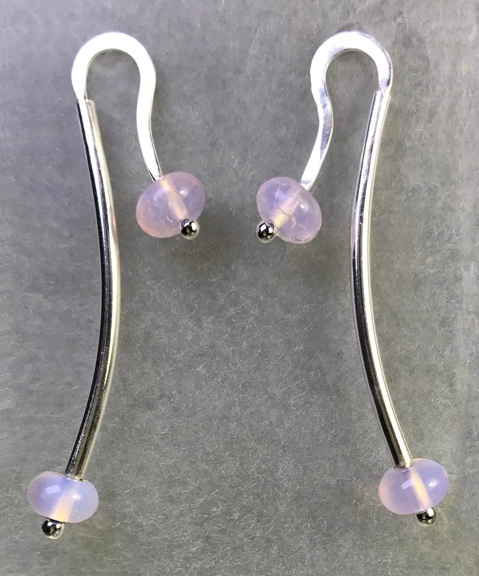 Curved Tubes in Pink. Sea Opal and Sterling. 2.125” x .75”. &95b.jpg