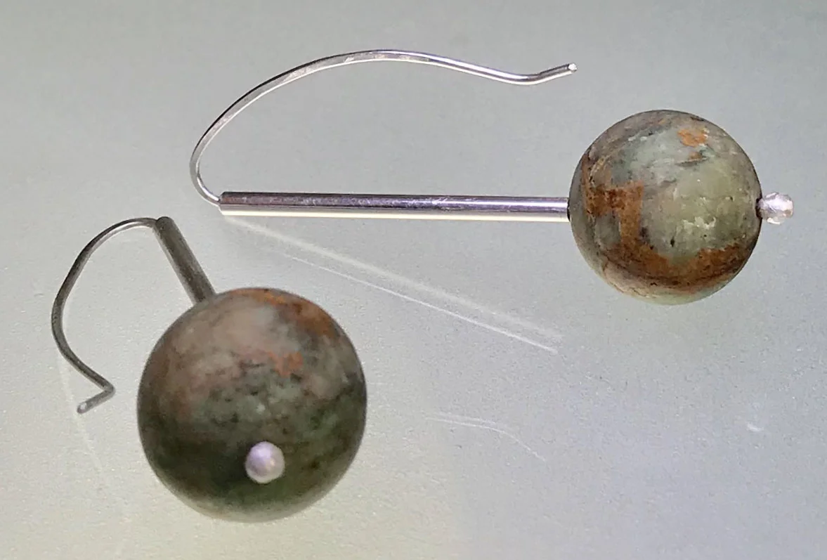 Green Tube Globes. Nat’l Peruvian Opal, 925. 2.25” x .625”. $65  b.jpg