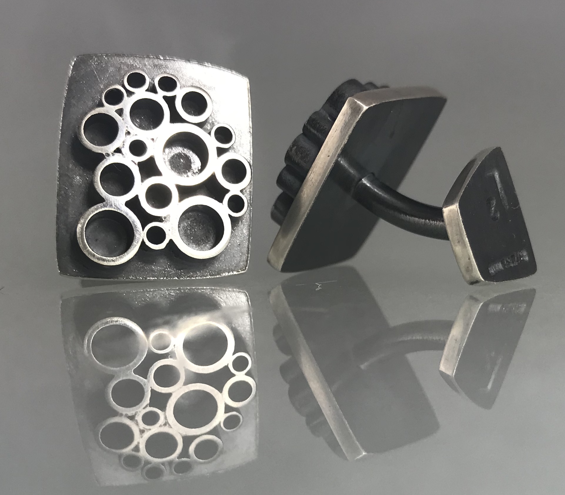 Circle Cluster Cufflinks in Ebony77.jpg