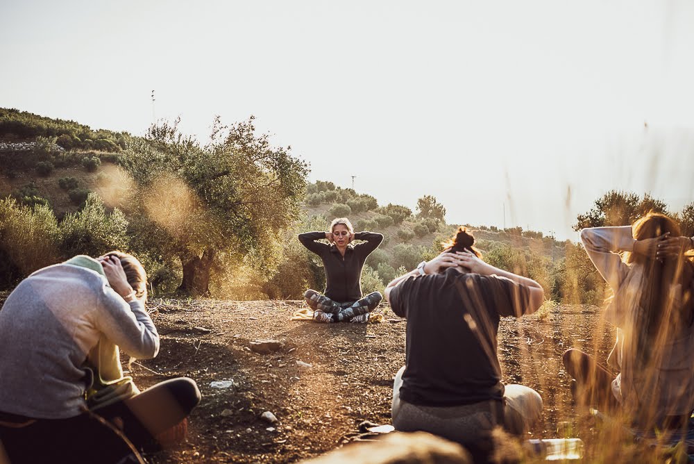 Meditation pranayama on mountain 200h Yin Vinyasa Teacher training course Spain Jane Bakx Yoga