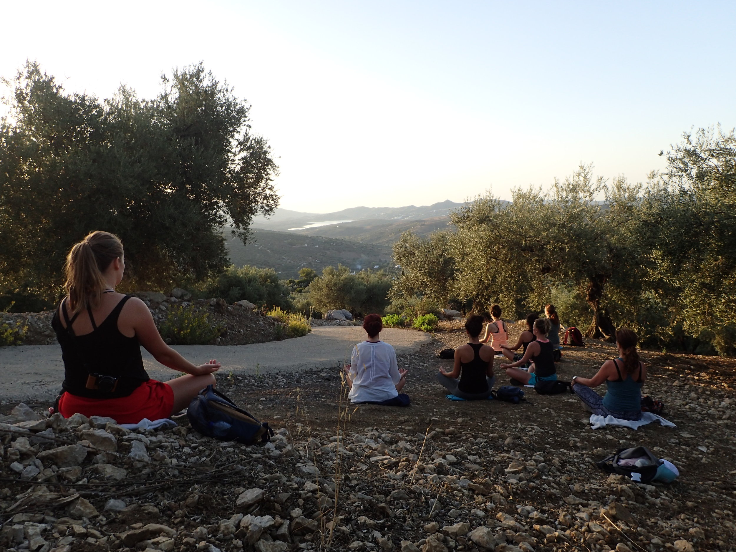 Meditation on the mountain at Yin Yang Yoga retreat in the Malaga mountains in Spain with Jane Bakx Yoga (Copy)