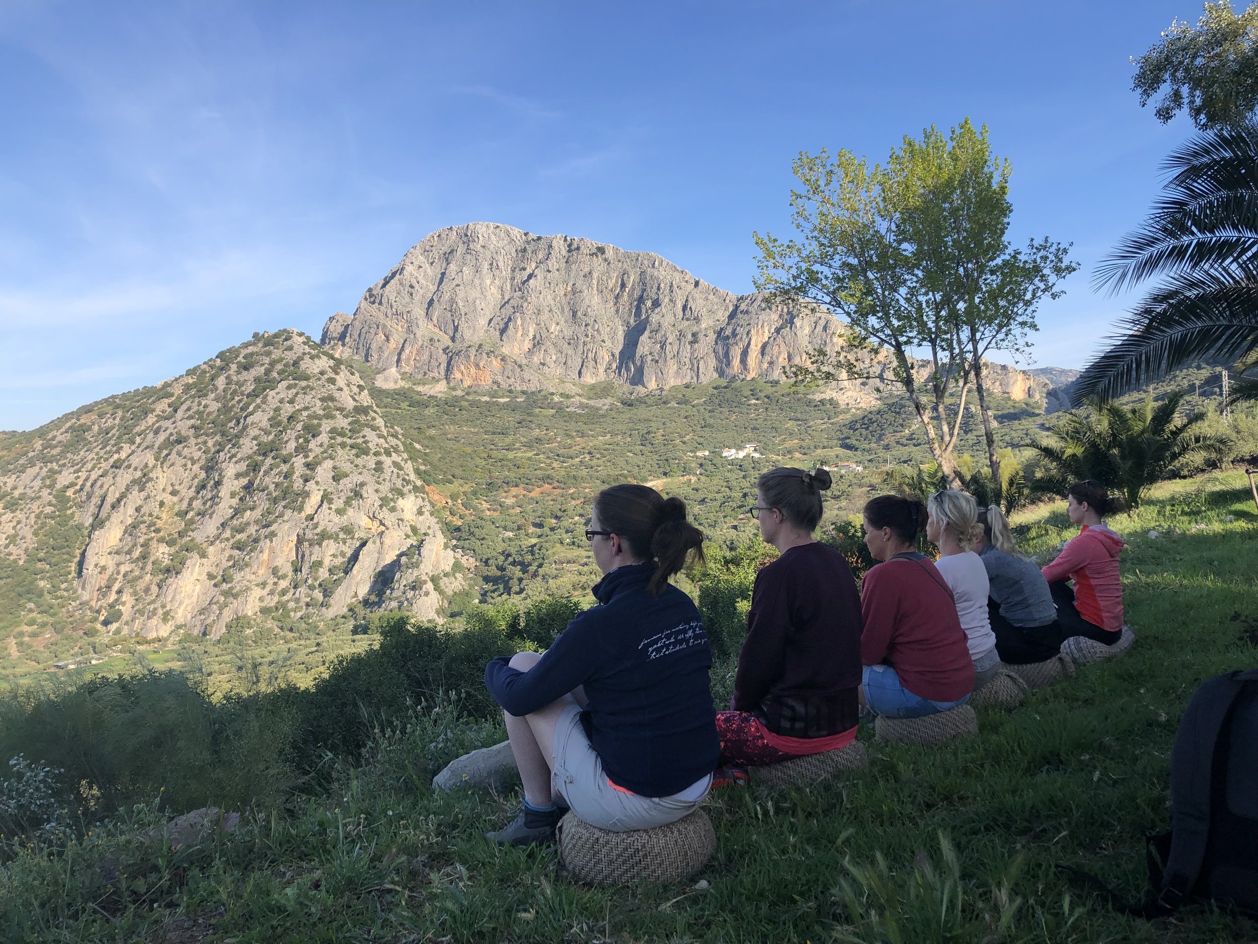 Meditation with a view at Yin Yang Yoga retreat in the Malaga mountains in Spain with Jane Bakx Yoga (Copy) (Copy)