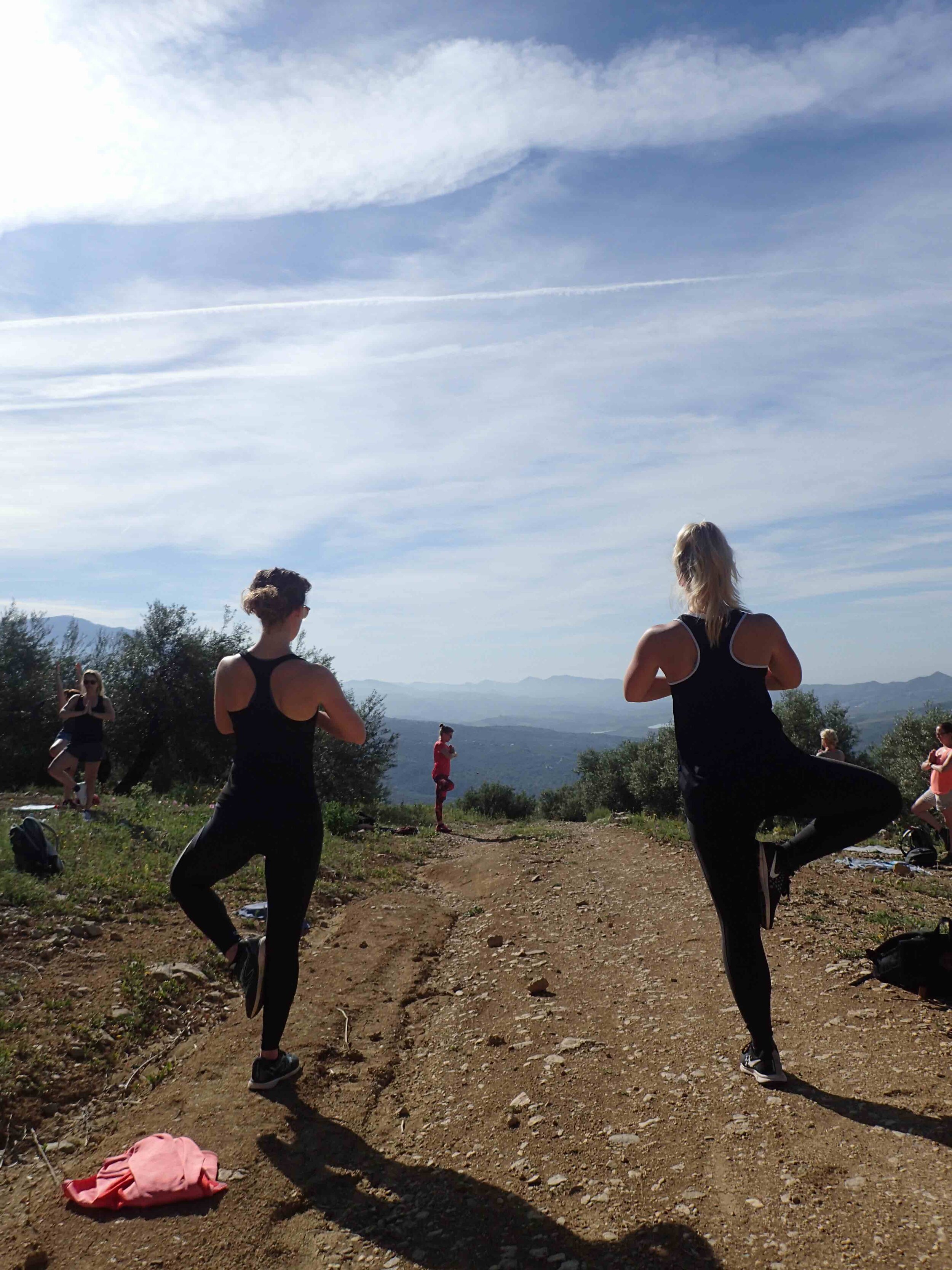 Balance on the mountain at Yin Yang Yoga retreat in the Malaga mountains in Spain with Jane Bakx Yoga