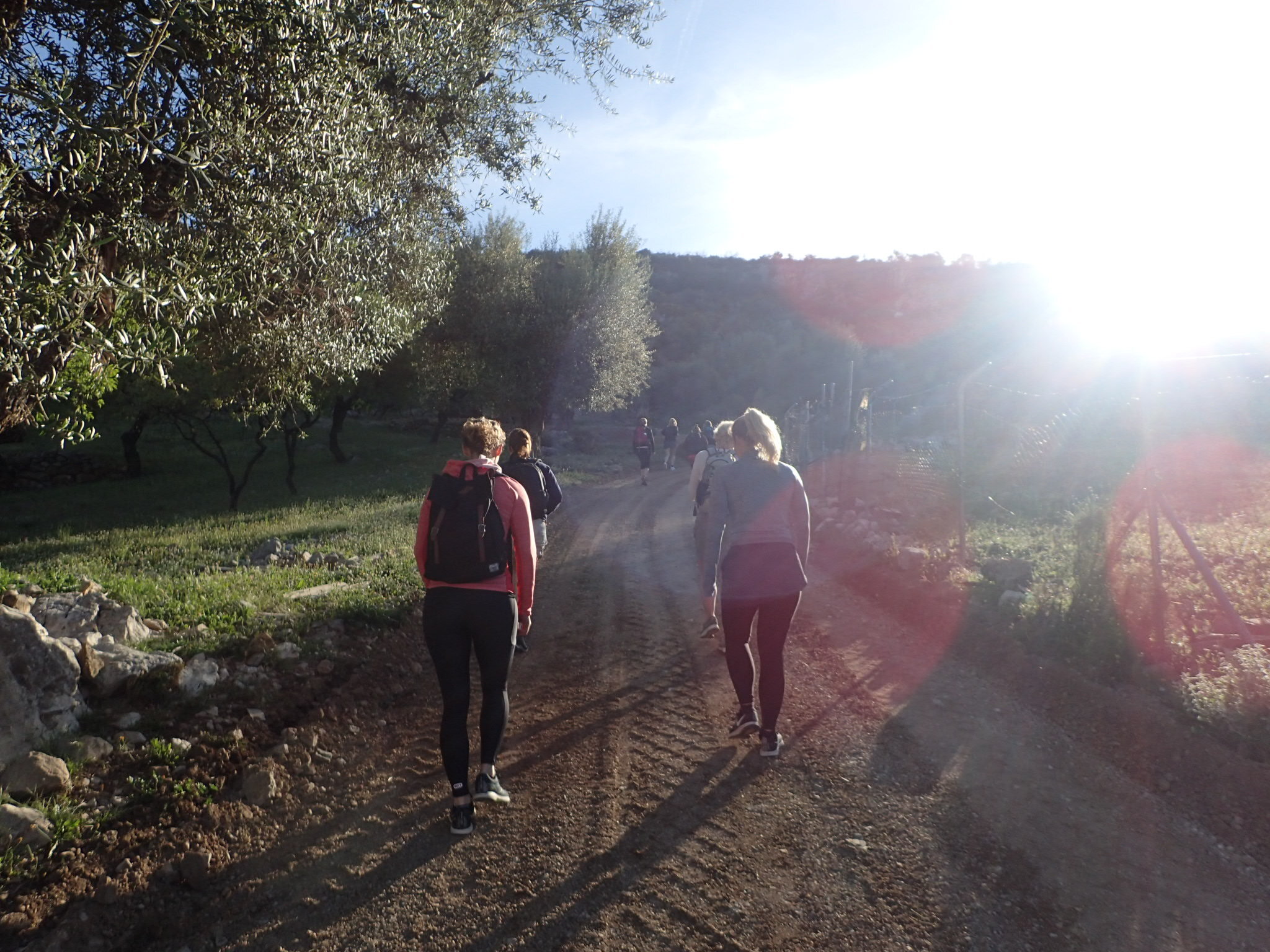 Silent walk at Yin Yang Yoga retreat in the Malaga mountains in Spain with Jane Bakx Yoga 