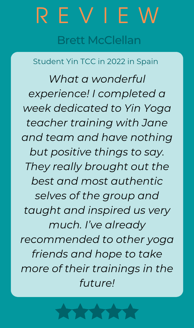 Yin Yoga Teacher training Spain review by Brett McClellan
